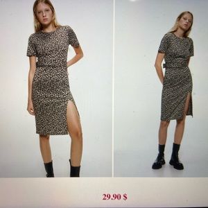 Zara leopard dress in size S